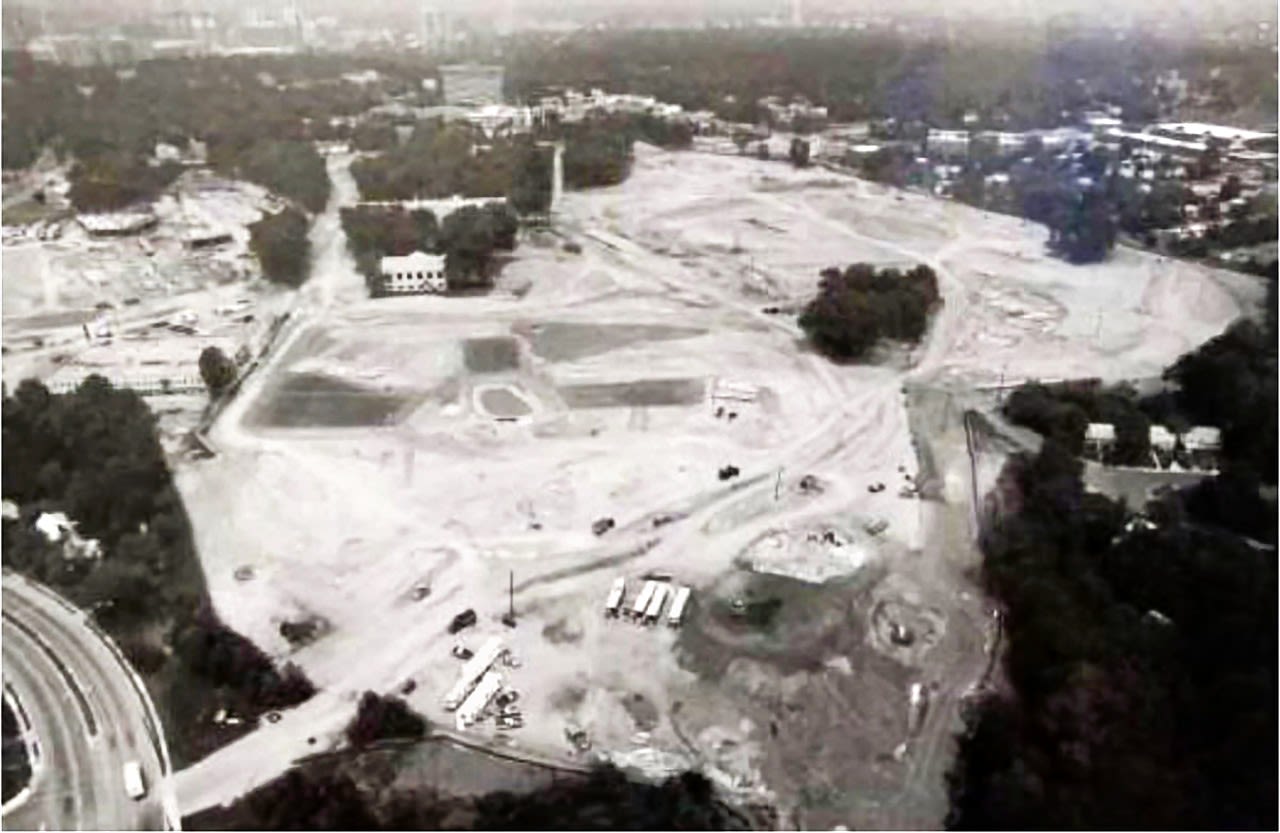 Aerial view of cleared land